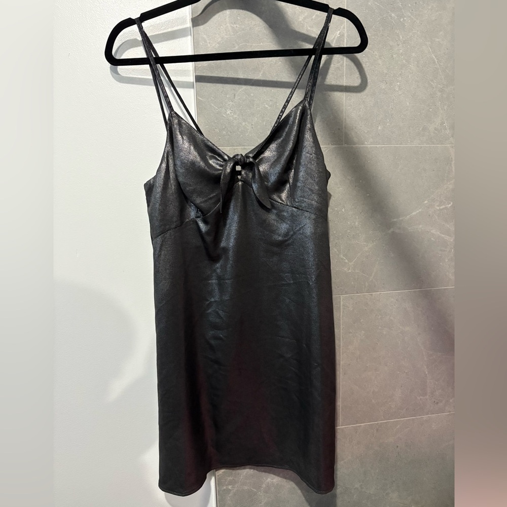 Topshop Black Satin Mini Dress